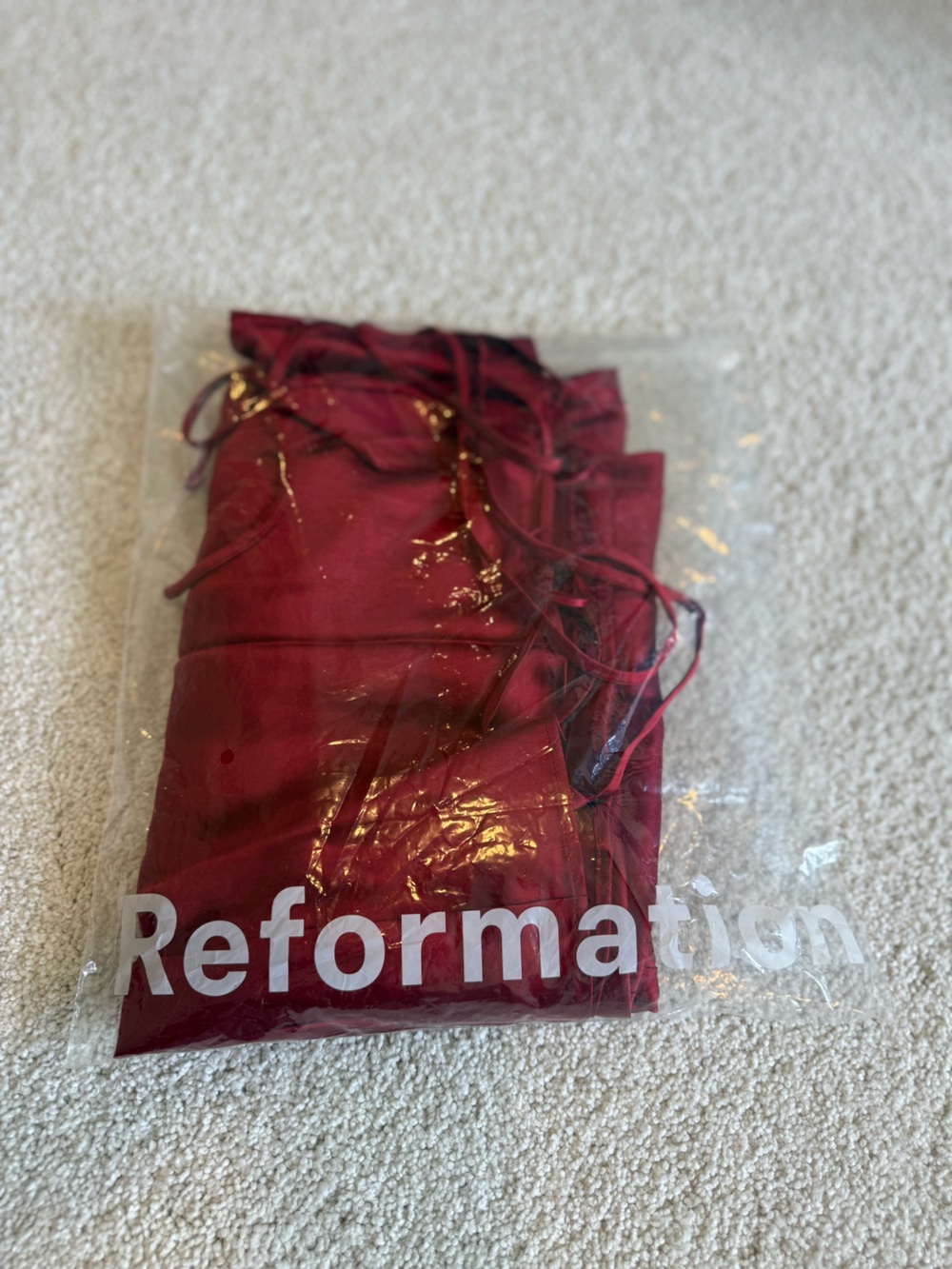Reformation NWT Jeany Silk Dress Sangre XS MSRP $348 - Picture 10 of 10